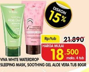 Promo Harga VIVA White Waterdrop Sleeping Mask, Sooting Gel Aloe Vera 80 g  - Superindo