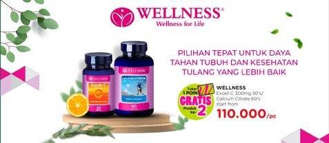 Promo Harga WELLNESS Excell C 300mg/WELLNESS Calcium Citrate  - Watsons