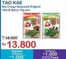 Promo Harga Tao Kae Noi Crispy Seaweed Original, Hot Spicy 15 gr - Indomaret