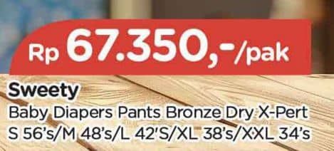 Promo Harga Sweety Bronze Pants Dry X-Pert S56, M48, L42, XL38, XXL34 34 pcs - TIP TOP