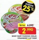 Promo Harga BIGGY Dairy Pudding Chocolate, Strawberry 105 gr - Superindo