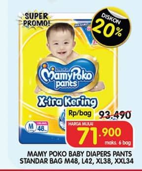 Promo Harga Mamy Poko Pants Xtra Kering M48, L42, XL38, XXL34 34 pcs - Superindo