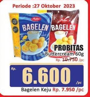 Promo Harga Probitas Biscuit Bagelan Bulat Cheese 60 gr - Hari Hari