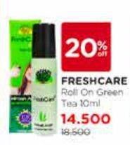 Promo Harga FRESH CARE Minyak Angin Aromatherapy Green Tea 10 ml - Watsons
