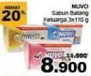 Promo Harga NUVO Family Bar Soap per 3 pcs 110 gr - Giant