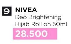 Promo Harga Nivea Deo Roll On Brightening Hijab Cool 50 ml - Watsons