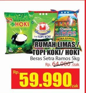 Promo Harga RUMAH LIMAS/TOPI KOKI/ HOKI Beras Setra Ramos 5 kg  - Hari Hari