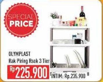 Promo Harga OLYMPLAST Rak Piring RSOK 3 Tier  - Hypermart