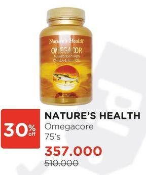 Promo Harga NATURES HEALTH Omegacor 75 pcs - Watsons