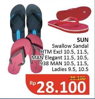 Promo Harga SUN SWALLOW Sandal Jepit Hitam, Man, 938 Man, Ladies  - Alfamidi