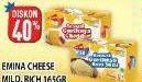 Promo Harga EMINA Cheddar Cheese Mild, Rich 165 gr - Hypermart