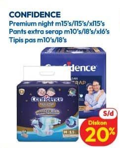 Promo Harga Confidence Adult Pants Slim & Fit Extra Absorb/Confidence Adult Pants Tipis & Pas Di Badan/Confidence Adult Diapers Premium Night   - Hypermart