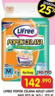 Promo Harga Lifree Popok Celana Ekstra Serap L16, M20, XL12 12 pcs - Superindo