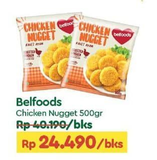 Promo Harga Belfoods Nugget Chicken Nugget 500 gr - TIP TOP