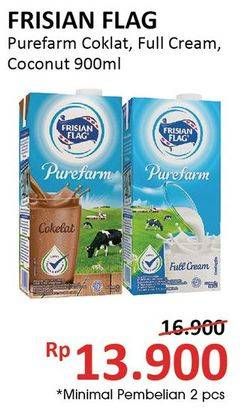 Promo Harga FRISIAN FLAG Susu UHT Purefarm Cokelat, Full Cream, Coconut 900 ml - Alfamidi