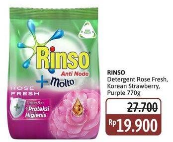 Promo Harga Rinso Anti Noda Deterjen Bubuk + Molto Pink Rose Fresh, + Molto Korean Strawberry, + Molto Purple Perfume Essence 700 gr - Alfamidi