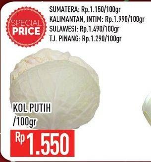 Promo Harga Kol Putih per 100 gr - Hypermart