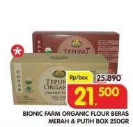 Promo Harga Bionic Farm Organic Flour Beras Merah, Putih 250 gr - Superindo