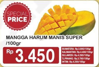 Promo Harga Mangga Harum Manis Super per 100 gr - Hypermart