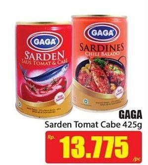 Promo Harga GAGA Sardines Tomat Cabe 425 gr - Hari Hari