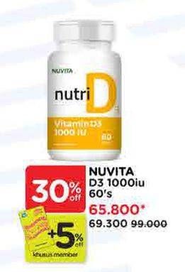 Promo Harga Nuvita Nutri D3 1000 IU 60 pcs - Watsons