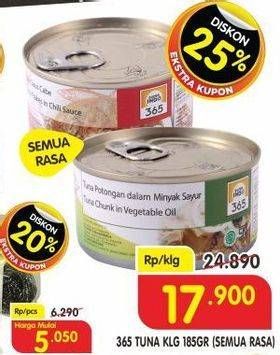 Promo Harga 365 Tuna Kaleng All Variants 185 gr - Superindo