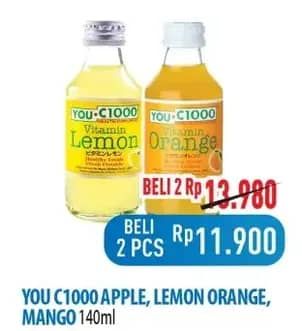 Promo Harga You C1000 Health Drink Vitamin Apple, Lemon, Orange, Mango 140 ml - Hypermart