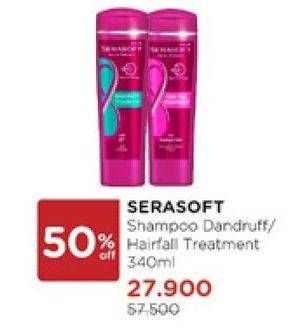 Promo Harga Serasoft Shampoo Anti Dandruff, Hairfall Treatment 340 ml - Watsons