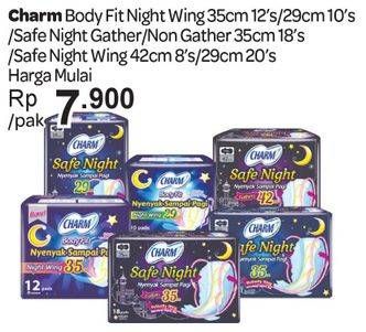 Promo Harga Charm Body Fit Night Wing 35cm/29cm, Safe Night Gather/Non Gather 35cm, Safe Night Wing 42cm/29cm  - Carrefour