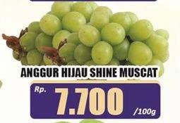 Promo Harga Anggur Shine Muscat 100 gr - Hari Hari