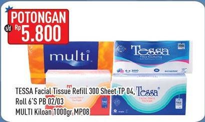 Promo Harga TESSA Facial Tissue/Toilet Tissue/MULTI Facial Tissue  - Hypermart