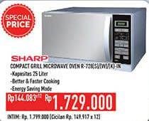 Promo Harga SHARP Compact Grill Microwave Oven R-728  - Hypermart