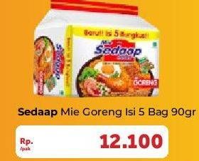 Promo Harga SEDAAP Mie Goreng Original per 5 pcs 90 gr - Carrefour