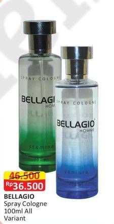 Promo Harga BELLAGIO Spray Cologne (Body Mist) All Variants 100 ml - Alfamart