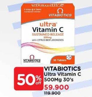 Promo Harga Vitabiotics Ultra Vitamin C 30 pcs - Watsons