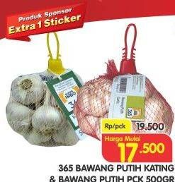 Promo Harga 365 Bawang Putih Kating/Bawang Putih 500gr  - Superindo