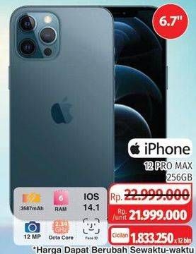 Promo Harga APPLE iPhone 12 Pro Max 1 pcs - Lotte Grosir