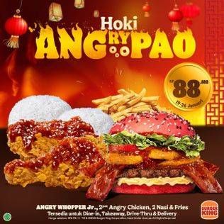 Promo Harga Burger King Angry Whopper Jr  - Burger King