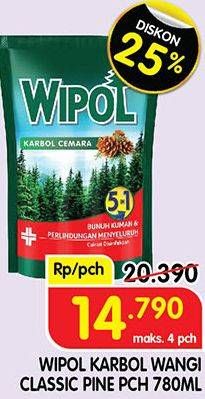 Promo Harga WIPOL Karbol Wangi Cemara 780 ml - Superindo