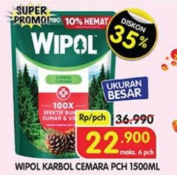 Promo Harga Wipol Karbol Wangi Eucalyptus, Cemara 1500 ml - Superindo