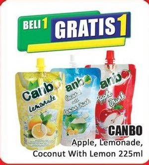 Promo Harga Canbo Drink Apple, Lemonade, Coconut With Lemon 225 ml - Hari Hari