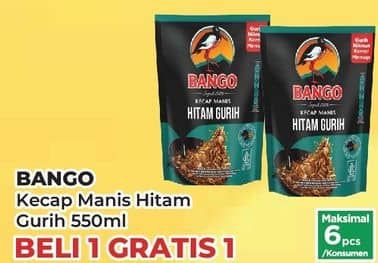 Promo Harga Bango Kecap Manis Hitam Gurih 550 ml - Yogya