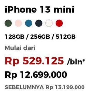 Promo Harga APPLE iPhone 13 Mini 128 GB, 256 GB, 512 GB  - Erafone