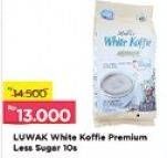 Promo Harga Luwak White Koffie Premium Less Sugar per 10 sachet - Alfamart