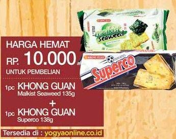 Promo Harga Malkist Seaweed 135g + Superco 138g  - Yogya