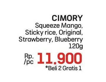 Promo Harga Cimory Squeeze Yogurt Mango Sticky Rice, Black Sticky Rice, Original, Strawberry, Blueberry 120 gr - LotteMart