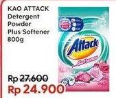 Promo Harga Attack Detergent Powder Plus Softener 800 gr - Indomaret
