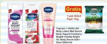 Promo Harga VASELINE Healthy Bright/VASELINE Body Yogurt/VASELINE Super Food Skin Serum   - Indomaret