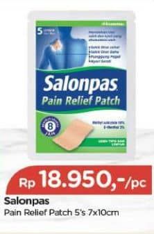 Promo Harga Salonpas Pain Relief Patch 5 pcs - TIP TOP