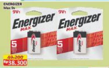 Promo Harga Energizer Battery Alkaline Max Kotak E522 9 Volt  - Alfamart